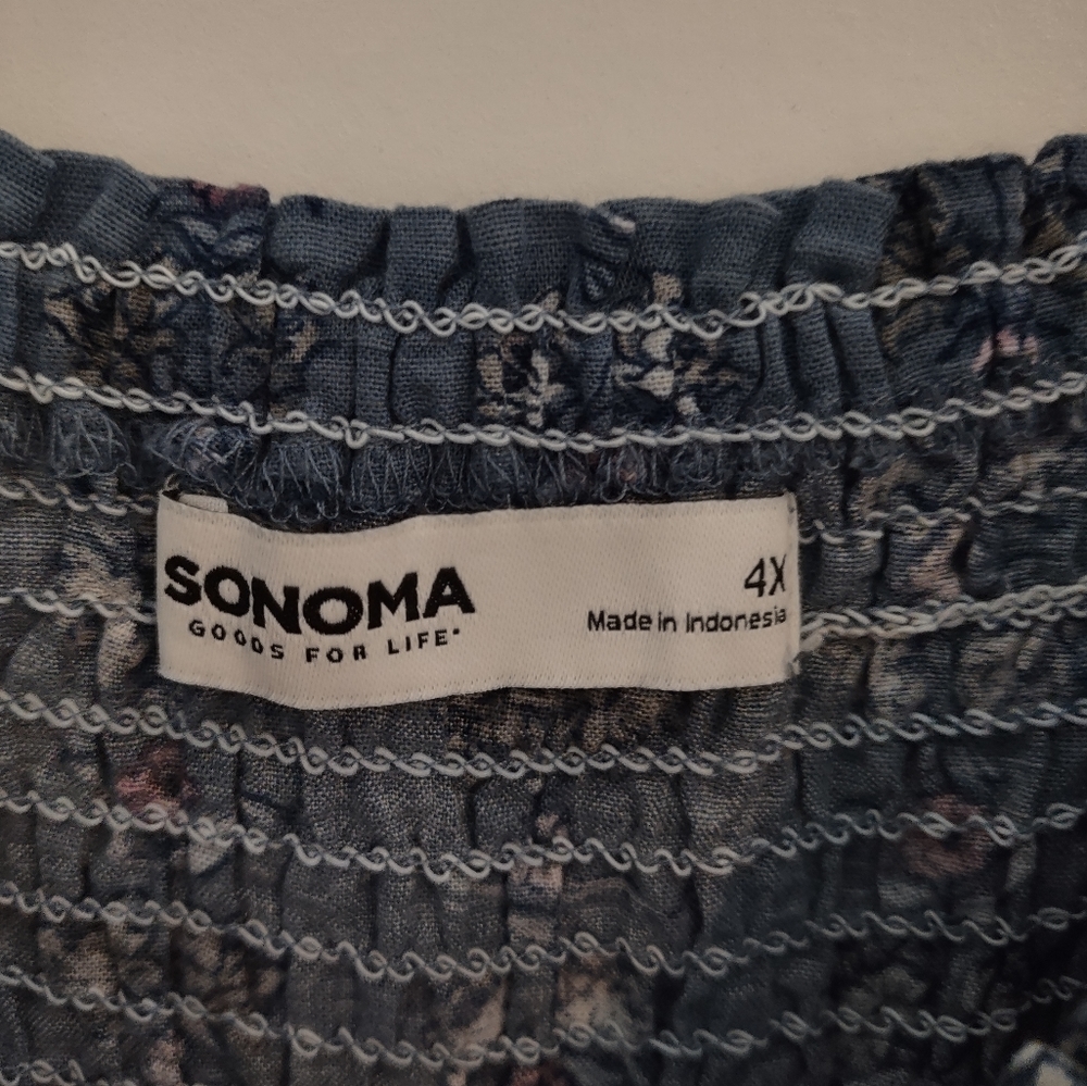 Sonoma Smocked Tiered Floral Print Midi Dress - Picture 3 of 14
